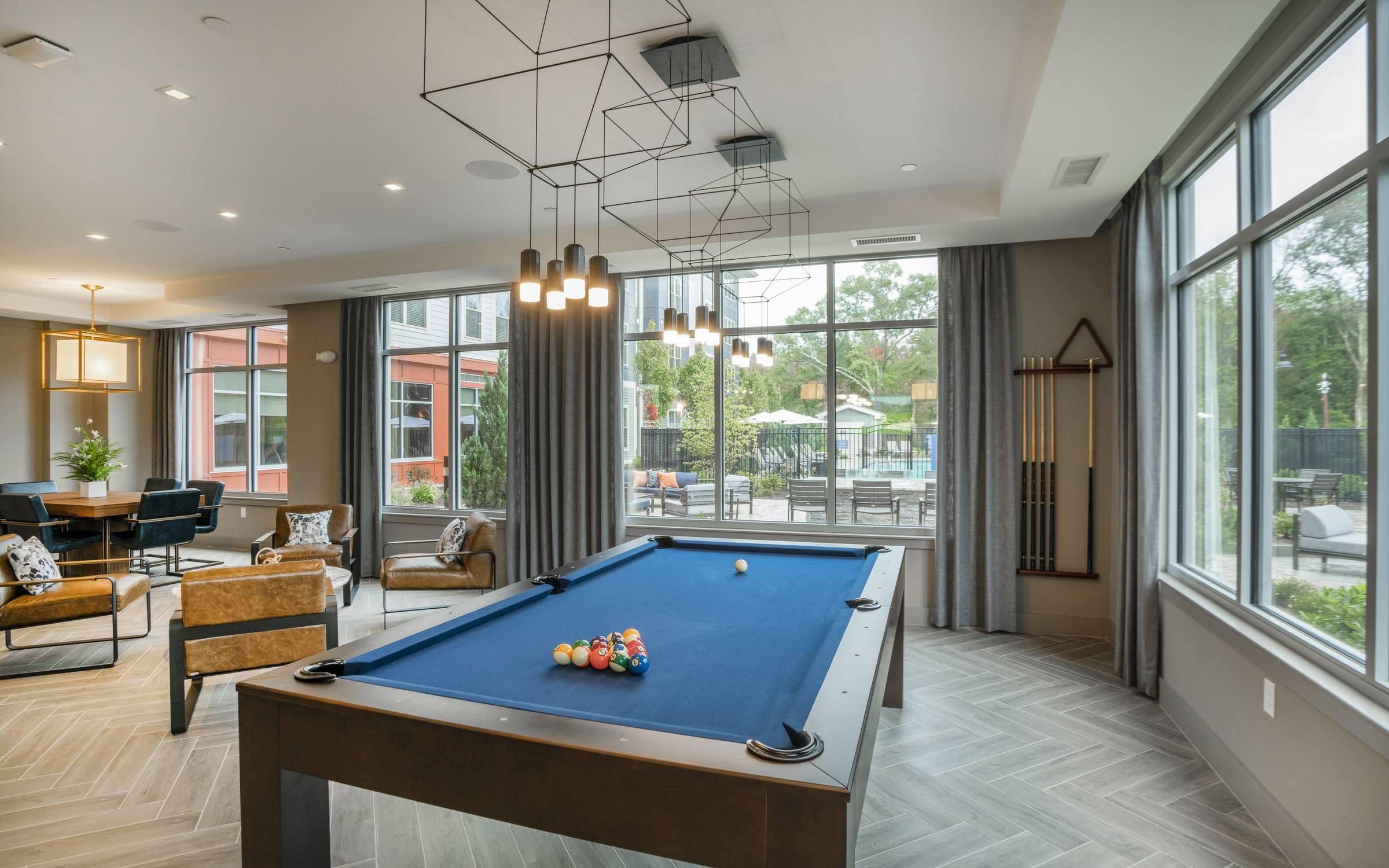 Alta Depot clubroom with billiards table.