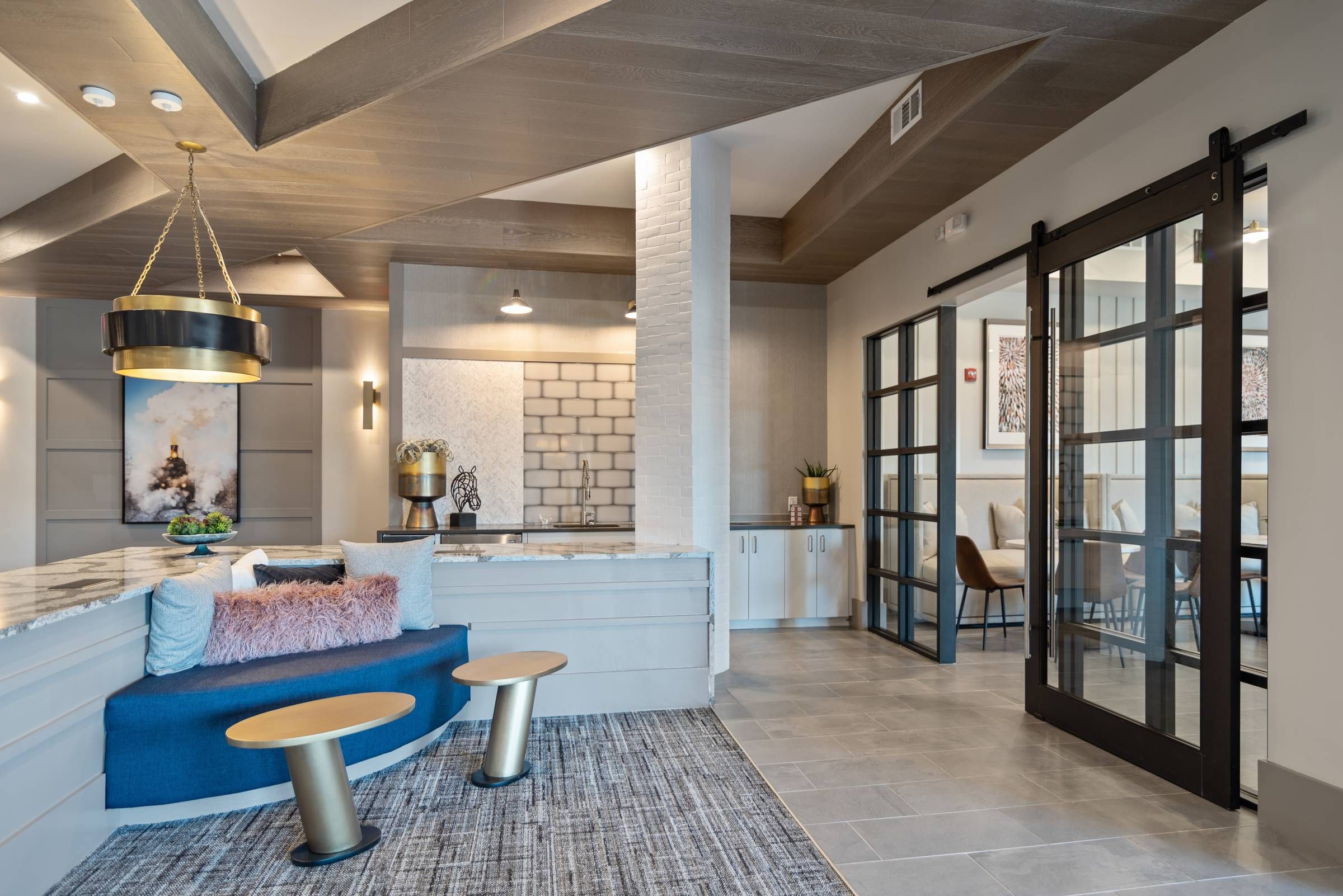 Alta Depot funky lounge area in clubhouse.